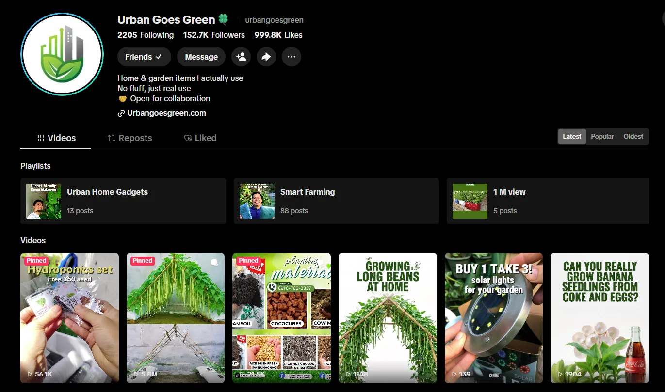 Urban Goes Green TikTok profile - 152,700 followers, 999,800 likes, home and garden content for urban gardeners